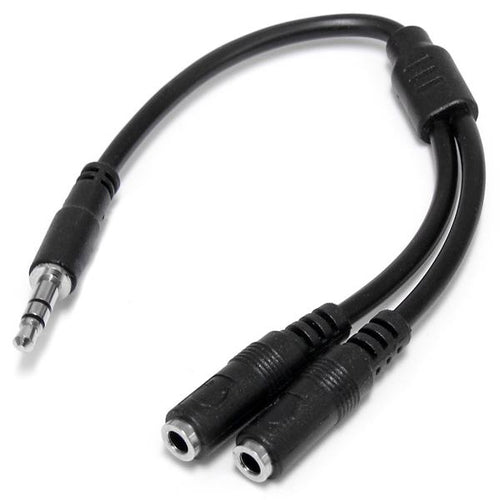 StarTech.com Slim Stereo Splitter Cable - 3.5mm Male to 2x 3.5mm Female StarTech.com Slim Stereo Splitter Cable - 3.5mm Male to 2x 3.5mm Female